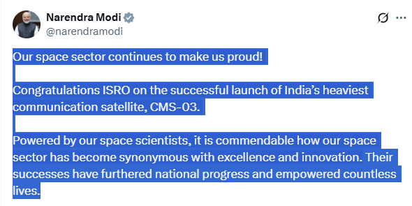 Narendra Modi's tweet